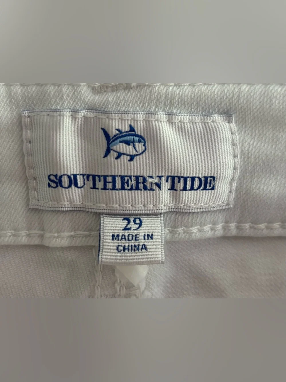 Southern Tide Classic White Denim Shorts